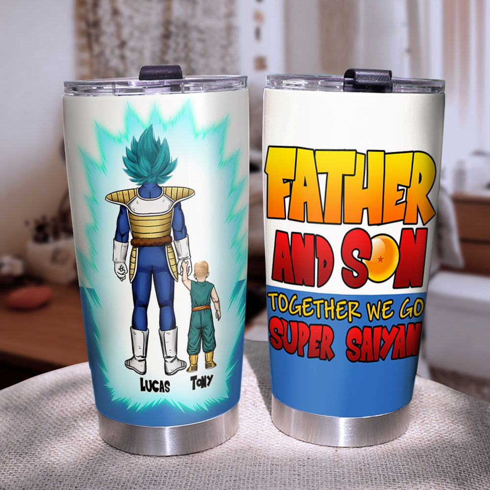 Personalized Racing Father and Son Tumbler - Working on and racing car -  GoDuckee