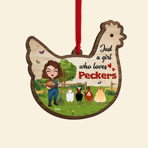 Just A Girl Who Loves Peckers - Personalized Ornament - Gift For Farmer - Ornament - GoDuckee