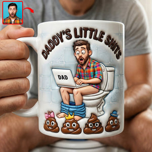 Funny Poop Dad Coffee Mug - Custom Photo Gifts For Father's Day Coffee Mug 04NAQN040326 - Coffee Mug - GoDuckee