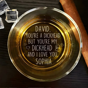 Personalized Gifts For Couple Engraved Whiskey Glass 03ACPU230724 - Whiskey Glass - GoDuckee