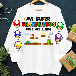 My Super Grandkids Give Me 1-Ups, Gift For Family, Personalized Shirt, Game Kids Shirt 02QHHN300923 - AOP Products - GoDuckee