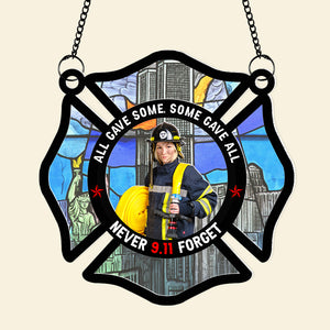 Custom Photo Gifts For Firefighter Suncatcher Ornament 06QNQN030824 - Ornament - GoDuckee