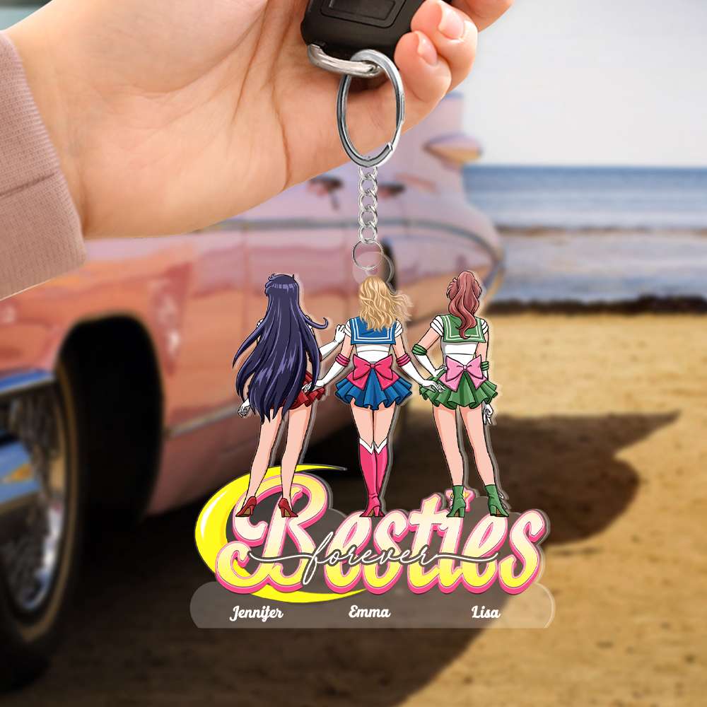 Personalized Gifts For Friends Keychain Besties Forever 01QHHN200224HH - Keychains - GoDuckee