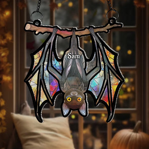 Personalized Bat Halloween Round Stained Suncatcher 03TOMH220824 - Ornament - GoDuckee