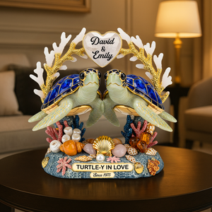 Turtle Couple Acrylic Plaque - Personalized Gifts For Couple 01napu030625 - Shaped Plaques - GoDuckee