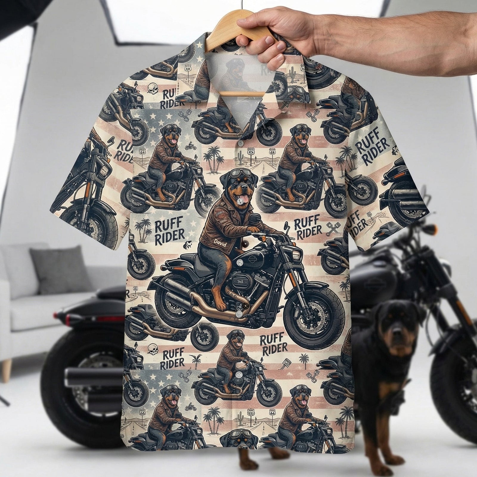 Biker Dog Hawaiian Shirt - Custom Photo Gifts 02QHQN200326 - Hawaiian Shirts - GoDuckee