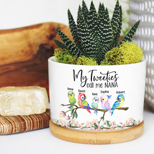 My Tweeties Call Me Nana- Personalized Plant Pot-Gift For Grandma- Grandma Plant Pot - Plant Pot - GoDuckee