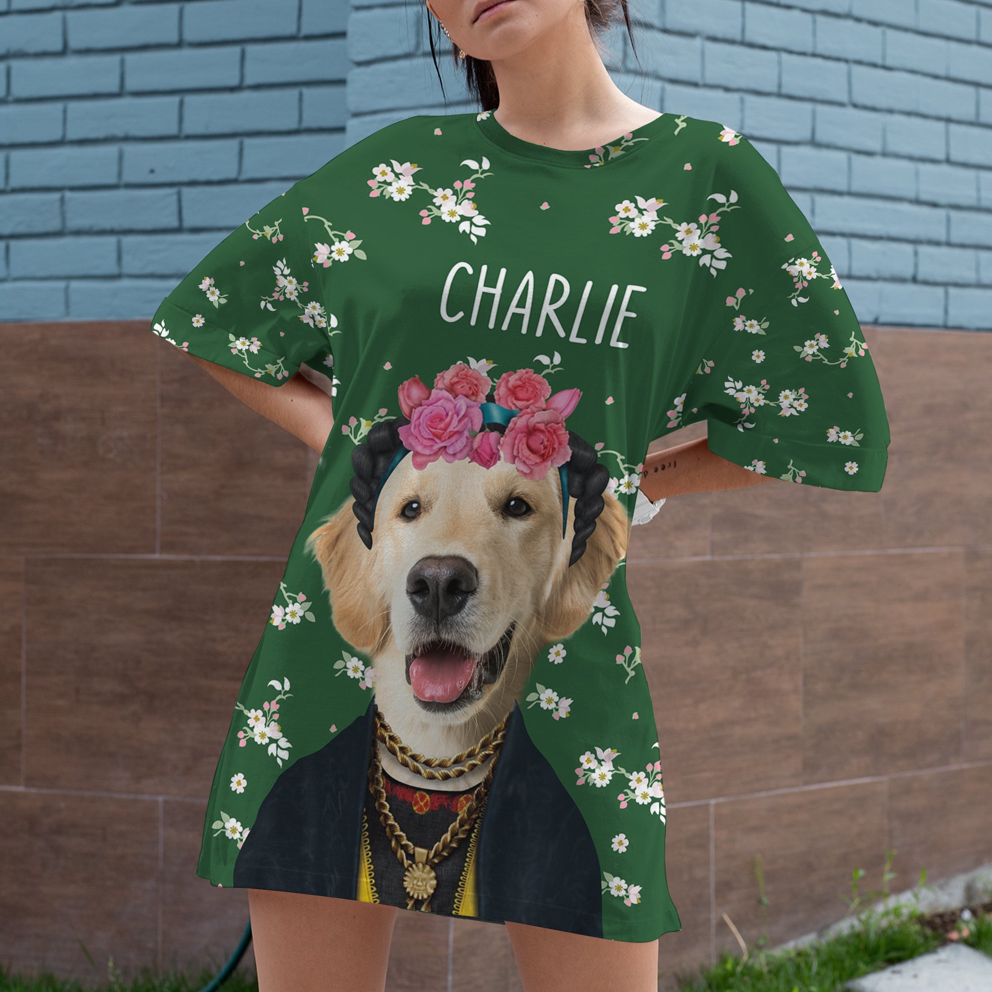 Custom Photo Gifts For Dog Lovers Raglan Dress Lady Dog 04HUDT190124 - 3D Shirts - GoDuckee