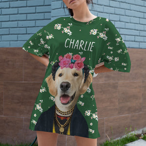 Custom Photo Gifts For Dog Lovers Raglan Dress Lady Dog 04HUDT190124 - 3D Shirts - GoDuckee