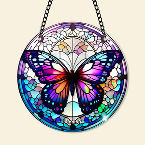 Personalized Vibrant Butterfly Suncatcher Ornament 64ACQN290824 - Ornament - GoDuckee