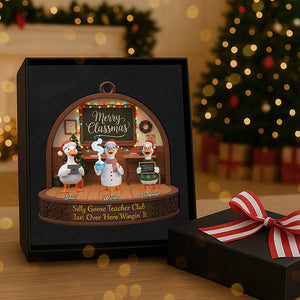 Teacher Goose Coworker Acrylic Christmas Ornament - Personalized Gifts For Coworker 01nata061125 - Ornament - GoDuckee