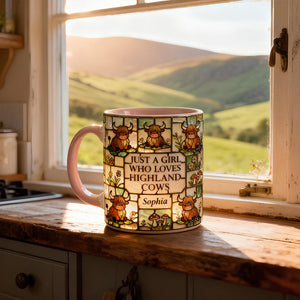 Just A Girl Who Loves Highland Cows Mug - Personalized Gifts 04HYDT170126 - Coffee Mug - GoDuckee