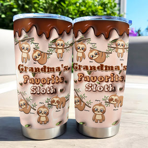 Personalized Gifts For Grandma Tumbler 02xqmh080225 Grandma's Favorite Sloths - Tumbler Cup - GoDuckee
