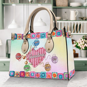 Personalized Gifts For Knit Grandma Leather Bag 03HUPU290724 - Leather Bag - GoDuckee