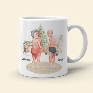 Be Naughty! Save Santa The Trip! Personalized Coffee Mug- Gift For Him/ Gift For Her- Naughty Old Couple Coffee Mug - Coffee Mug - GoDuckee