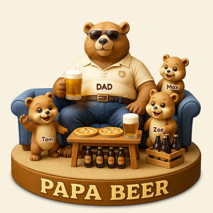 Bear Dad Bod Acrylic Plaque Personalized Gifts For Dad 03TODT010524 - Shaped Plaques - GoDuckee