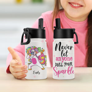 Never Let Anyone Dull Your Sparkle Personalized Kid Tumbler, Gift For Back To School Season - Kid Tumbler - GoDuckee