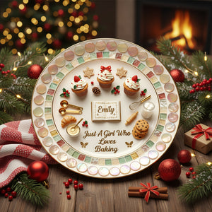 Personalized Gifts For Baking Lovers Ceramic Round Plate 01pgtn211025 - Ceramic Round Plate - GoDuckee