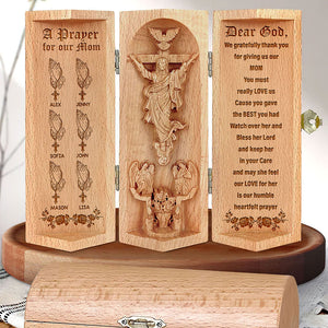 Personalized Gifts For Mom Openable Wooden Cylinder Sculpture 01TOMH040225 - Wooden Cylinder Sculpture - GoDuckee