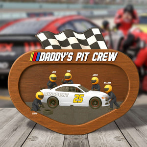 Dad’s Racing Pit Team Acrylic Plaque - Personalized Gifts For Father 03OHTN060525 - Shaped Plaques - GoDuckee
