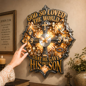 Faith & Grace Acrylic Wall Hanging Clock - Personalized Gifts For Christian 05qhdh230726