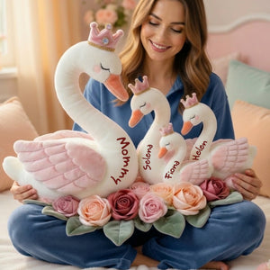 Mother Swan Love Her Baby Custom Shape Pillow - Personalized Gifts For Moms 04pglu160326 - Pillow - GoDuckee