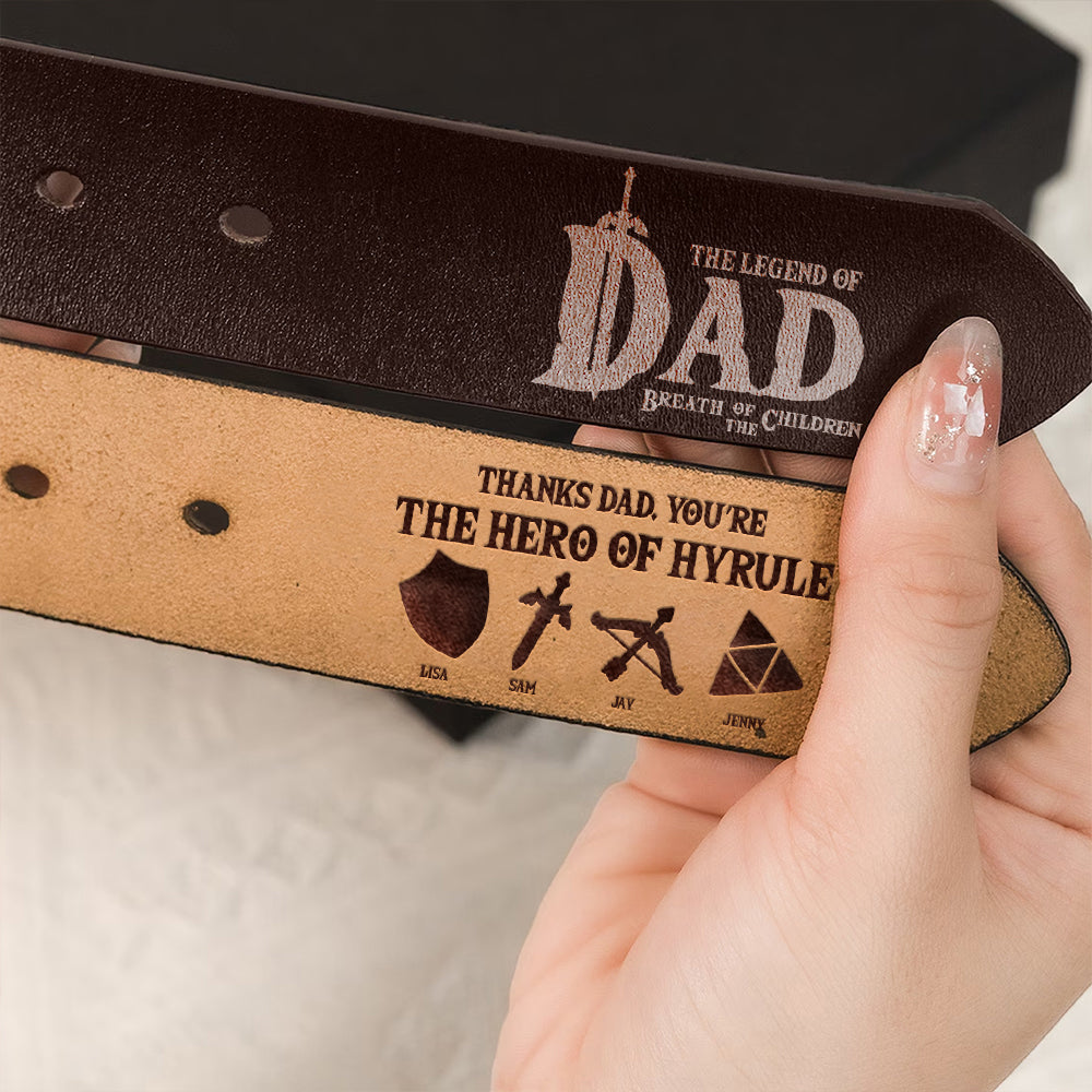 Personalized Gift For Dad Secret Message Men's Belt 01HTMH030524 Father's Day-Homacus