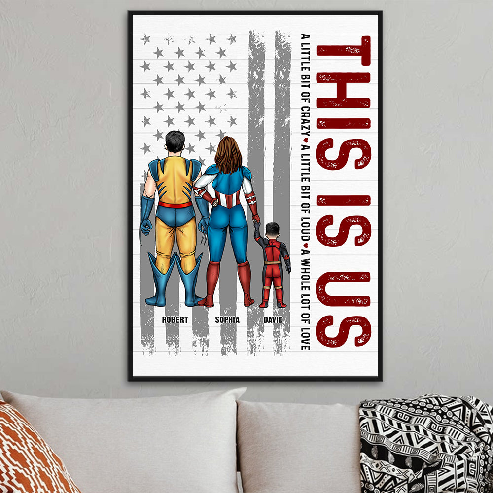 Super Family, A Whole Lot Of Love - Personalized Canvas Print - Gift For Dad, Mom - Poster & Canvas - GoDuckee