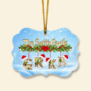 Personalized Gift For Family Alphabet Christmas Ornament 03OHMH301024 - Ornament - GoDuckee