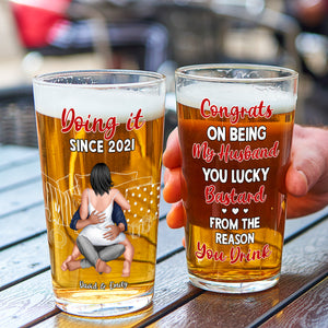 Personalized Gifts For Couple Beer Glass 04OHPU140624HH - Beer Glasses - GoDuckee