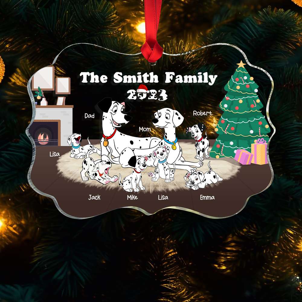 Gift For Family, Personalized Acrylic Ornament, Dog Family Ornament, Christmas Gift 01NAHN111023 - Ornament - GoDuckee