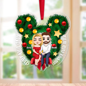 And They Lived Happily Ever, Personalized Acrylic Ornament, PW-04HUTN190923HH, Christmas Gift For Couple - Ornament - GoDuckee