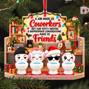 Funny Work Besties Christmas Ornament - Personalized Gifts For Coworker 02nata091026 - Ornament - GoDuckee