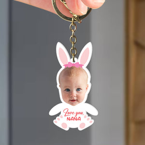 Personalized Gifts For Grandma Keychain Little Bunny Kid - Keychains - GoDuckee