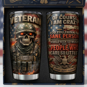 Fire Skull Veteran Tumbler Personalized Gifts For Veteran 04TYLU070426 - Tumbler Cup - GoDuckee