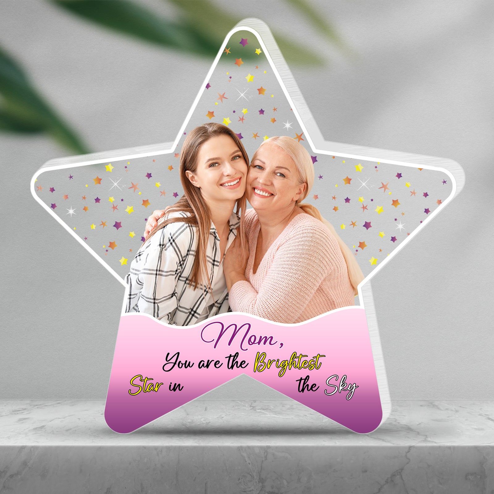 Custom Photo Gifts For Mom Plaque You Are The Brightest Star In The Sky - Shaped Plaques - GoDuckee