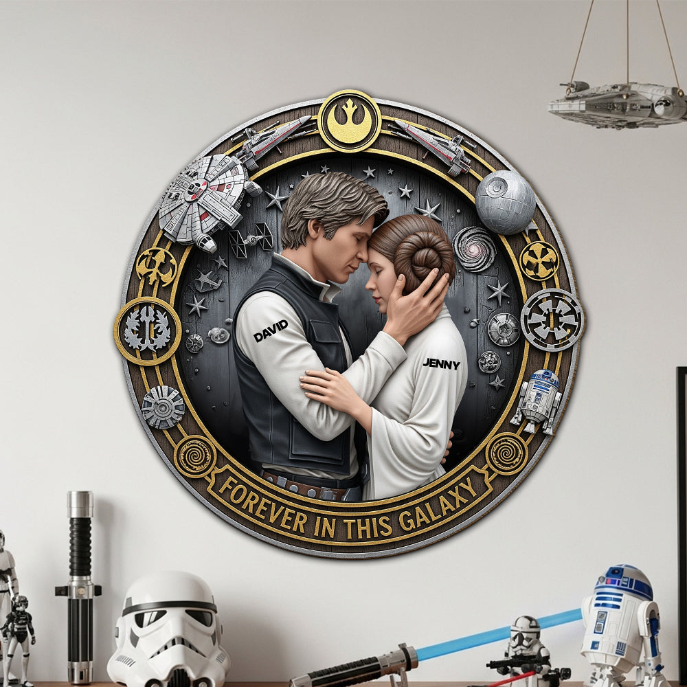 Galactic Love Personalized Gifts For Couple Wood Sign Forever In This Galaxy 01ohtn170725 - Wood Sign - GoDuckee
