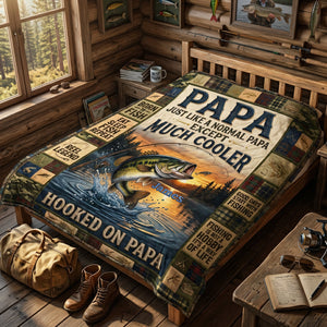 Hooked On Papa Forever Blanket - Personalized Gifts For Dad 02TYTA230426 - Blanket - GoDuckee