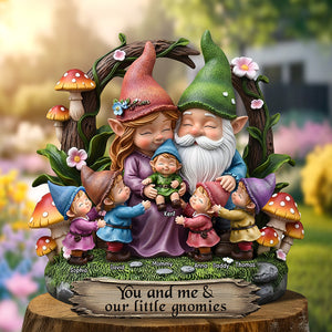 Happy Gnome Family Personalized Acrylic Plaque Gifts For Couple 02qhqn240525 - Shaped Plaques - GoDuckee