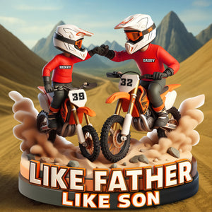 Dirt Bike Dad Plaque - Personalized Gifts For Dad 02ohlu150525 - Shaped Plaques - GoDuckee