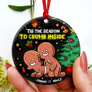 Personalized Gifts for Couple, Naughty Gingerbread Couple 3D inflated ceramic ornament 09TOPU170824 - Ornament - GoDuckee