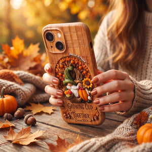 Fall With You Gnome Couple Phone Case - Personalized Gifts For Couple 04qhdh270826