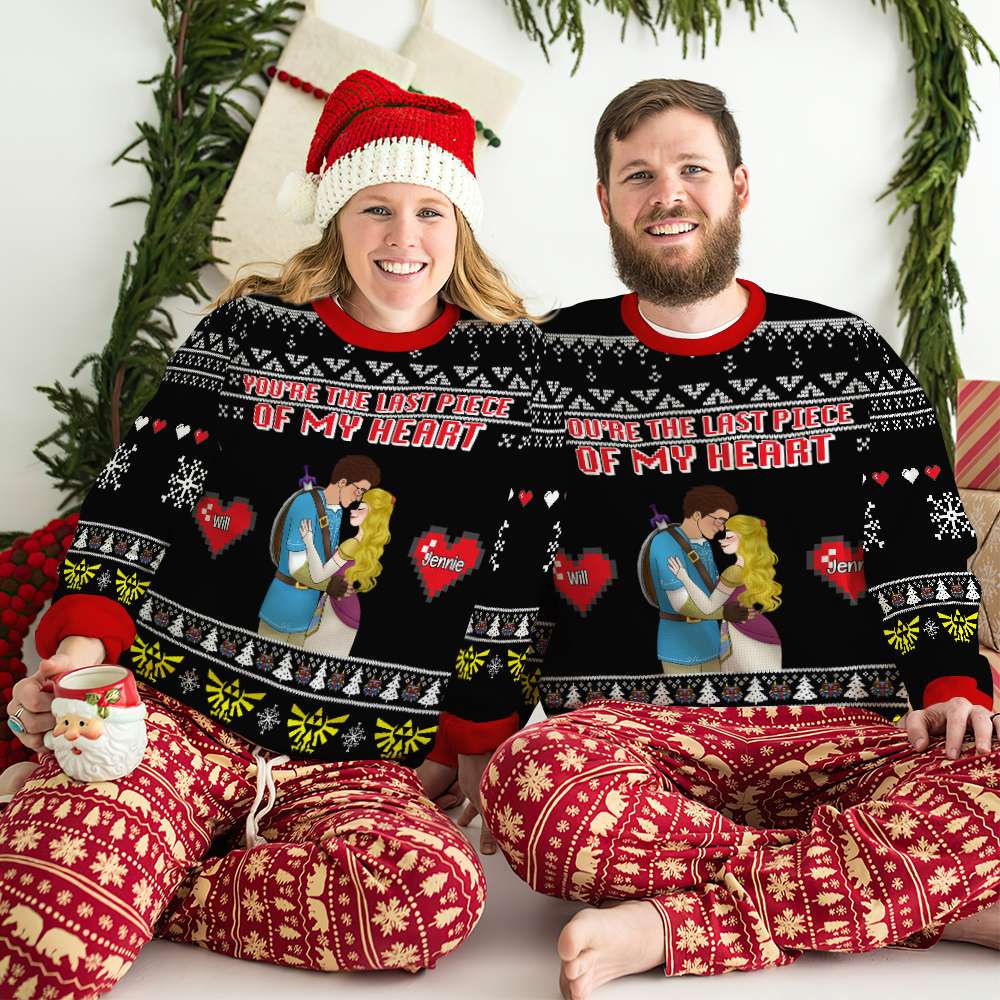 Personalized Gifts For Couples, You're The Last Piece Of My Heart Ugly Sweater 02TOLU091124HG - Ugly Christmas Sweater - GoDuckee