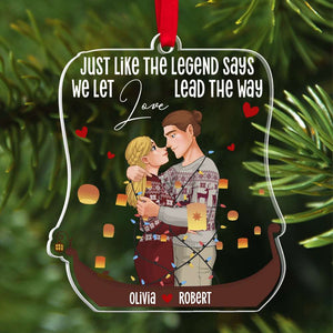 We Let Love Lead The Way, Personalized Ornament, Sweet Love Couple Gift - Ornament - GoDuckee