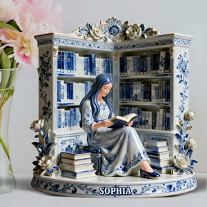 Reading Girl Acrylic Plaque – Personalized Gifts For Book Lovers 01naqn191225 - Shaped Plaques - GoDuckee