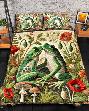 Personalized Gift For Frog Couple Quilt Bedding Set Special Line 01XQMH080125 - Blanket - GoDuckee