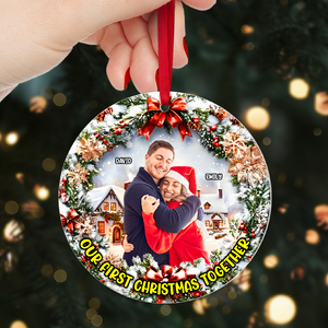 Custom Photo Gifts For Couple Christmas Ornament First Christmas 01xqpu100924 - Ornament - GoDuckee