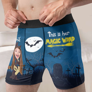 Custom Photo Gifts For Couple, This Is Her Magic Wand Man Boxer 01TOLU290824 - Boxer Briefs - GoDuckee