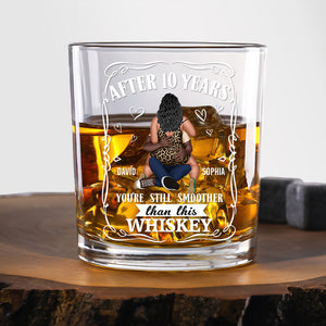 Personalized Gifts For Couple Round Whiskey Glass 04qhtn231224hh - Whiskey Glass - GoDuckee