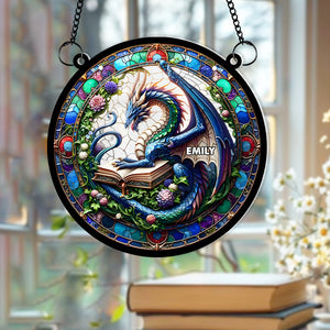 Personalized Gifts For Book Dragon Suncatcher Ornament 01NAMH150824 - Ornament - GoDuckee